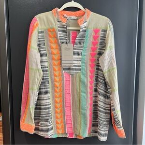 Anthropologie Devotion Twins Petalas Bohemian Tunic Blouse Size Small